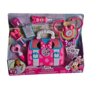 Disney Junior Minnie Mouse Doctor Bag Playset 8pc Pretend Kit Medical Toy - New
